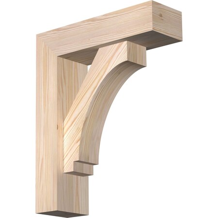 Ekena Millwork Imperial Block Smooth Bracket w/ Offset Brace, Douglas Fir, 5 1/2"W x 18"D x 22"H BKT0604X18X22IMP05SDF